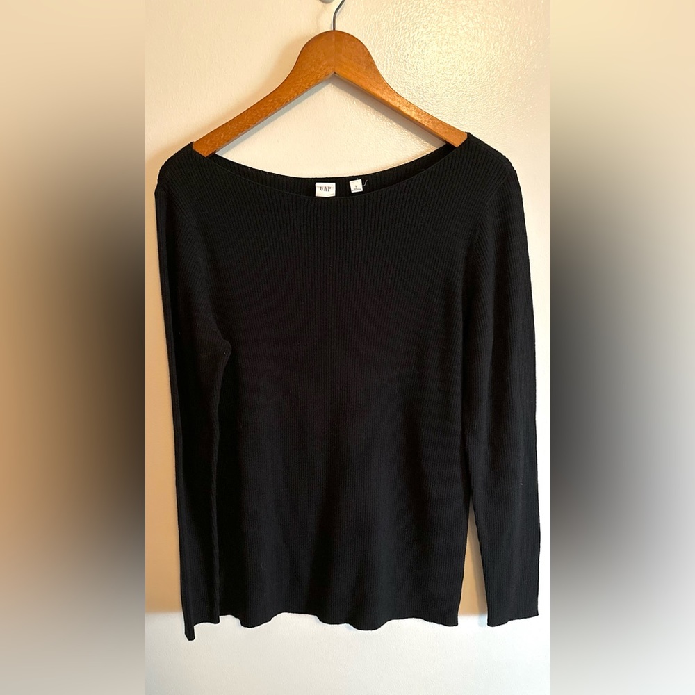 NWT Gap women’s ladies black sweater boatneck sz large